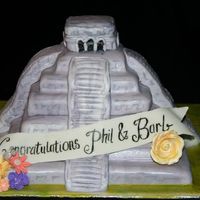 Chichen Itza I made this cake for my brother & fiances engagement party. he proposed to her at the chichen itza in mexico. 2 tier cake with gumpaste...