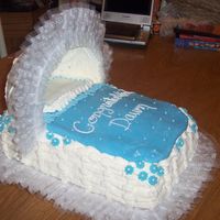 Basket Of Love This is a bassinett cake I made for my sister's baby shower. Basket weave is buttercream icing, blanket and pillow are fondant and the...