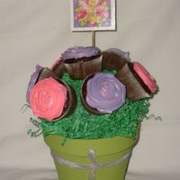 Tinkerbell Made for a co-workers b-day who LOVES tinkerbell. Chocolate cupcakes, cream cheese icing. This is my first attempt at a cupcake bouquet,...