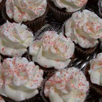 Cupcakes Chocolate cupcake with IMBC and sprinkles. I made 130 mini cakes for a teacher's meeting tomorrow. This is my first IMBC, and I think...