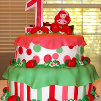Strawberry Shortcake First Birthday Cake I got the idea for this cake from looking at pictures on CC. Everything except the Figurine are made from fondant . The cake is my own...