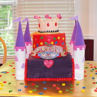 Queen Of Everything This cake is a chocolate cake filled with a andes mint filling on the bottom layer and a peanut butter cream filling on the top layer. It&#...