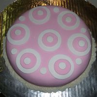 Pink And Circles this is my first time using fondant and it came out really good - i think the circles on top didnt stick well but they stayed in place...