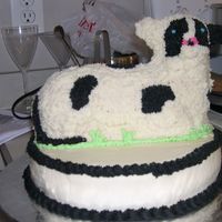 Cow Cake This was done on a 12in base yellow cake with the cow made using the 3D lamb pan and the same yellow cake used for the base cake. I used...