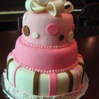 First Birthday first birthday cake for the 10th baby in the family. mmf over buttercream. fondant bow.