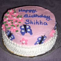 Butterflies & Flowers This was a spur of the moment cake. I made this cake for my friend's daughter's 9th birthday. I baked it last night, frosted...