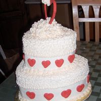 February Wedding/ Valentine's Cake I had extra red royal icing and did not know what to do with it - so I made this dummy cake.
