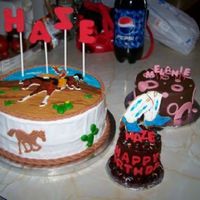 Cowboy Birthday Buttercream with fondant accents & Gumpaste plaque