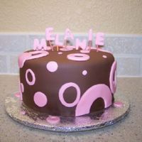 Mini Chocolate & Pink 6 Inch Chocopan and pink fondant circles.