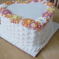 Heart Basket Picture #2 This is a side view of the heart basket cake.