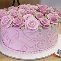 Rose Cake This is another cake that I did for a rubber stamping club meeting. I had a lot of fun with this cake. (Having two boys, I don't get...