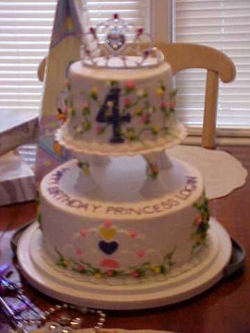 For Princess Logan This cake was for my neice's birthday. It was french vanilla layers with strawberry buttercream filling and buttercream icing. She is...
