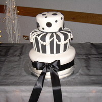 Black And White Wedding Cake Black and white wedding cake, all fondant!