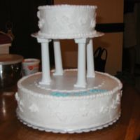 Another Anniversary Cake Royle icing flowers on the side and buttercream icing.