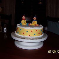 2Ndcake - Wilton Class Clowns Here is the second cake I made. The Wilton Clown cake from the second lesson in class one. I didn't crumb coat the chocolate cake so I...