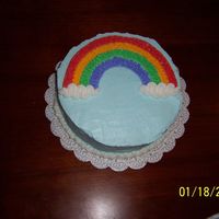 My Very First Cake - Rainbow Cake Wilton class 1. My very first cake using class buttercream.