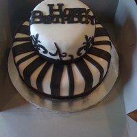 Black/white Birthday Cake Funfetti cake using my Cricut Cake :)