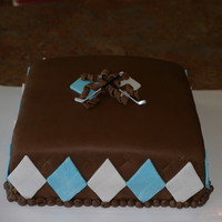 Golf/argyle Theme Baby Shower Chocolate cake w/buttercream filling