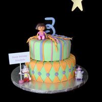Dora Fondant cake (8 and 10 inch) with gumpaste number and toy figures. This cake was for my daughter's birthday. I can't believe she...