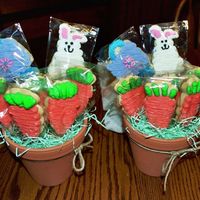 Easter Cookie Boquets These are no fail cookies w/ buttercream icing. Worked out pretty slick.