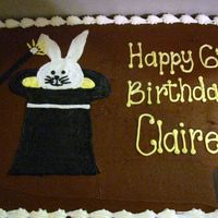 Rabbit In A Hat This was for a little girl who was having a "magic" birthday. Real tricky since she insisted on chocolate frosting :)