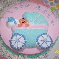 Shower Cake A friend and I made this cake for another friend's baby shower. Icing is BC, face and hands are fondant cutouts.