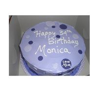 Purple Polka Dots cake I made for co-workers daughter.French Vanilla with pineapple filling and cream cheese frosting