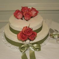 Cake For Engagement Party This was my first time working with fresh flowers, this is one of my favorite cates i have made so far. buttercream frosting with rasberry...