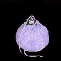 Yarn Ball my first gumpaste figure...chocolate chip cake with strawberry filling