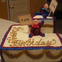 Cake On Cake --Political Clowns I made this for a couple of guys at work. (a couple of clowns) I made a 6" round cake layer and cut the side to make a cake wedge and...