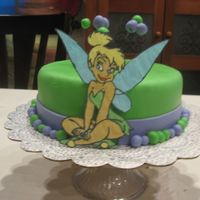 Tinkerbell Cake For Niece's 4Th Birthday This cake was MMF with a Tinkerbell RI image.