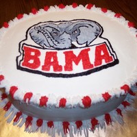 Alabama Roll Tide Buttercream, hand transfered elephant