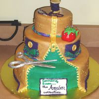 "apparel Design" Cake For a friend of mine who is going back to school to study apparel design. Mostly buttercream, with some fondant accent pieces.