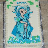 Manga Cake A manga cake for my stepdaughter. Chocolate cake, cream cheese frosting, fbt, except for the hair, which I just did freehand. Royal icing...