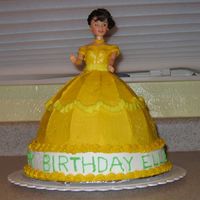 Belle From Beauty And The Beast This is my first doll cake made for a 5yr girl. It came out better than I expected.