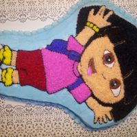 Dora The Explorer Chocolate cake done with the WIlton Dora cake pan.