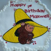 Curious George Birthday Cupcake Cake For my nephew's first birthday.. I also made a smash cake but forgot to take a picture of it... They really loved the cake though......