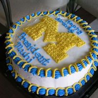 Go Blue! This was actually a birthday cake but I guess the football album fits the theme of the cake best. Chocolate cake with BC made for the U of...