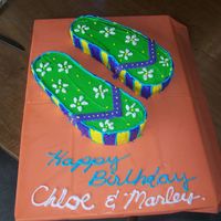Flip Flop Cake I did this for my daughter and neice. It's just a cherry chip cake with BC.