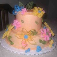 Butter Cake Covered In Bc And Mmf Flowers 