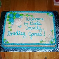 Baptism Cake My sister-in-law wanted a cake for her son that had a shell on it to represent baptism. I found this shell at our local cake store. I am...