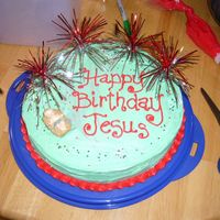 Happy Birthday, Jesus Used Funfetti cake and frosting, with their sprinkles - simple and fast, and very tasty!