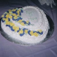 Anniversary_Cake.jpg This is a cake that I made for my in-laws 40th anniversary. It is covered with BC icing and royal icing panies.