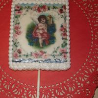 Victorian Valentine Cookie I made this cookie with an edible image, made to accompany the display cookie bouquet. No fail cookies with antonia's royal icing.