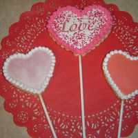 Valentine's Day Cookies These are some cookies I made for a display bouquet. I'll post a picture of the finished product later. No fail sugar cookies with...