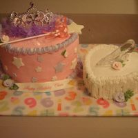 First Birthday Princess Cake I had tried making the royal icing tiara with no success. Three tries later I opted for a plastic crown. I had made a crown from fondant as...