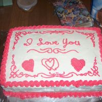 Practice Cake This is actually my second practice cake. It's a chocolate pound cake with butterscotch filling and buttercream frosting.