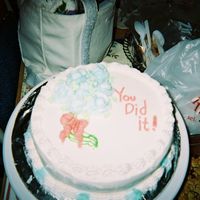 Wilton 1 Class Final Cake This was my final cake for my wilton 1 class. The flowers should have been darker, but I love blue.