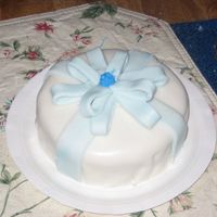 My First Cake With Fondant It a simple cake with fondant. Actually it took me a while to actually get it right, but its not to bacd, for the first one.