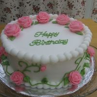 Birthday Cake Vanilla Cake with classic buttercream icing.